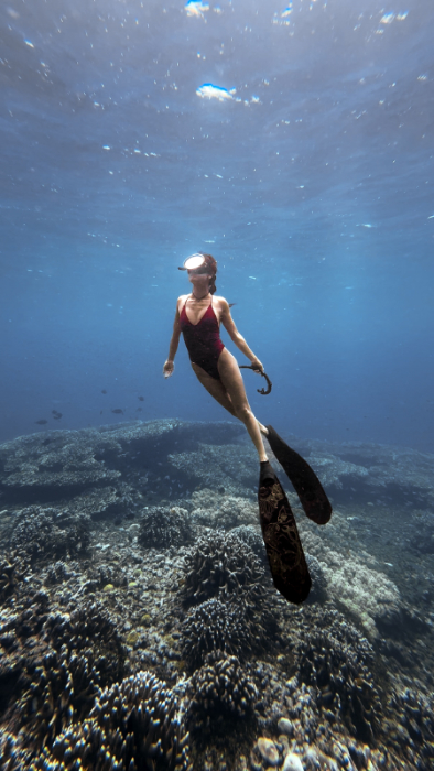 Before and after underwater iPhone photo edited in Lightroom Mobile
