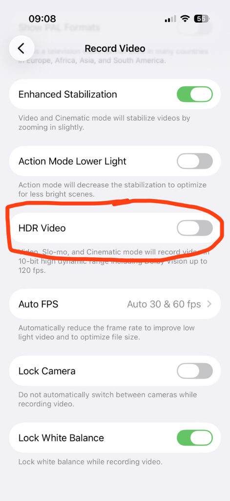 best underwater iphone setting